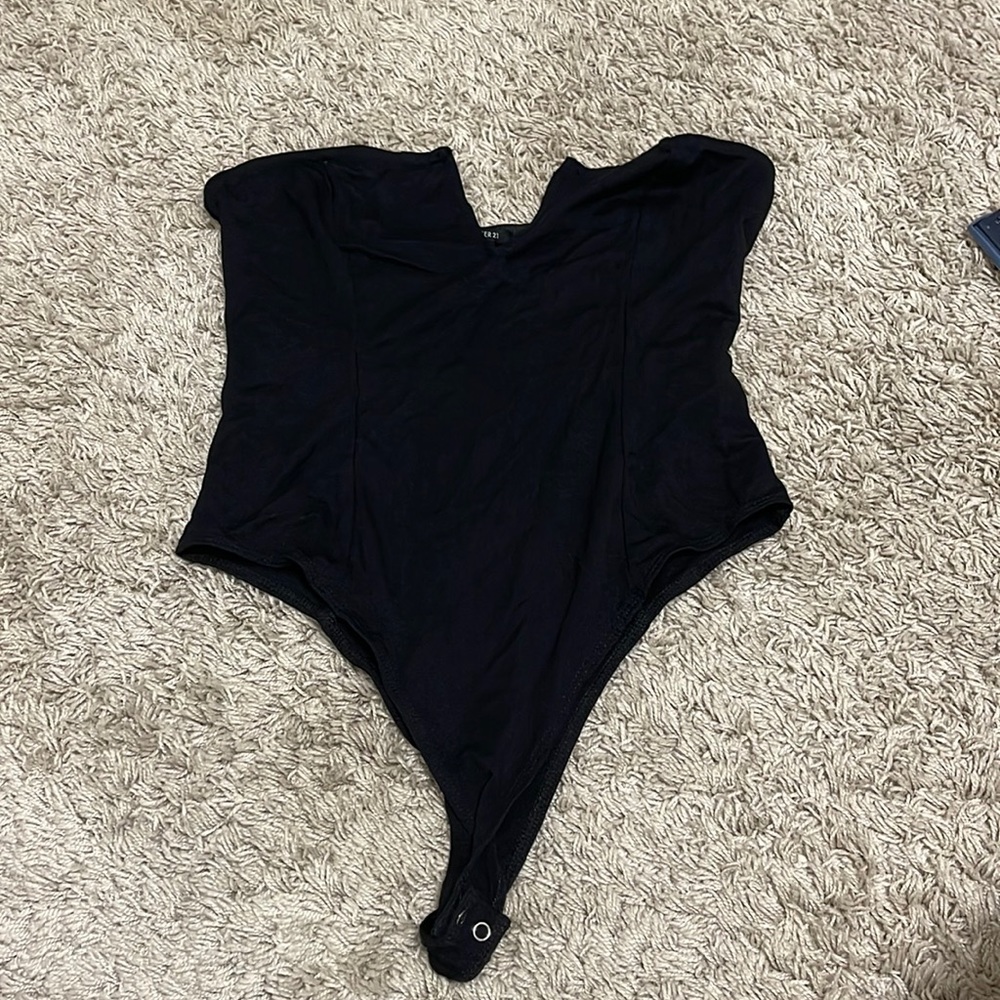 Forever21 black v-neck bodysuit